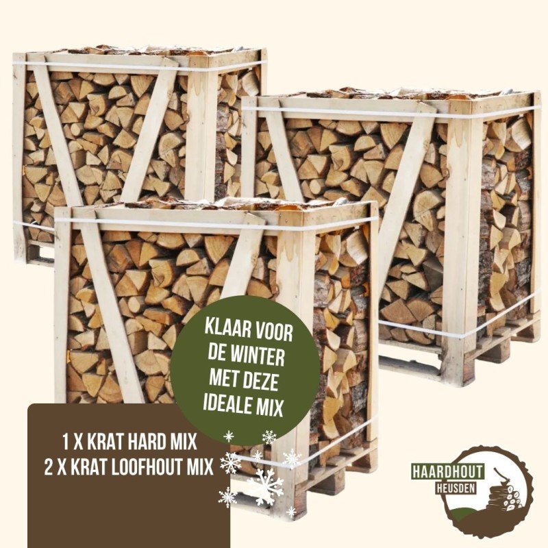 Ideale Mix – Hard Mix + Loofhout Mix Kratten | Haardhout Heusden