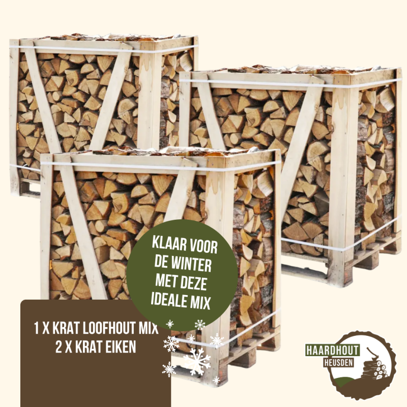 Ideale Mix – Loofhout Mix + Eiken Kratten | Haardhout Heusden